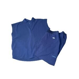 Figs Scrub Mens Large Set Technical Collection Joggers Sleeveless Navy